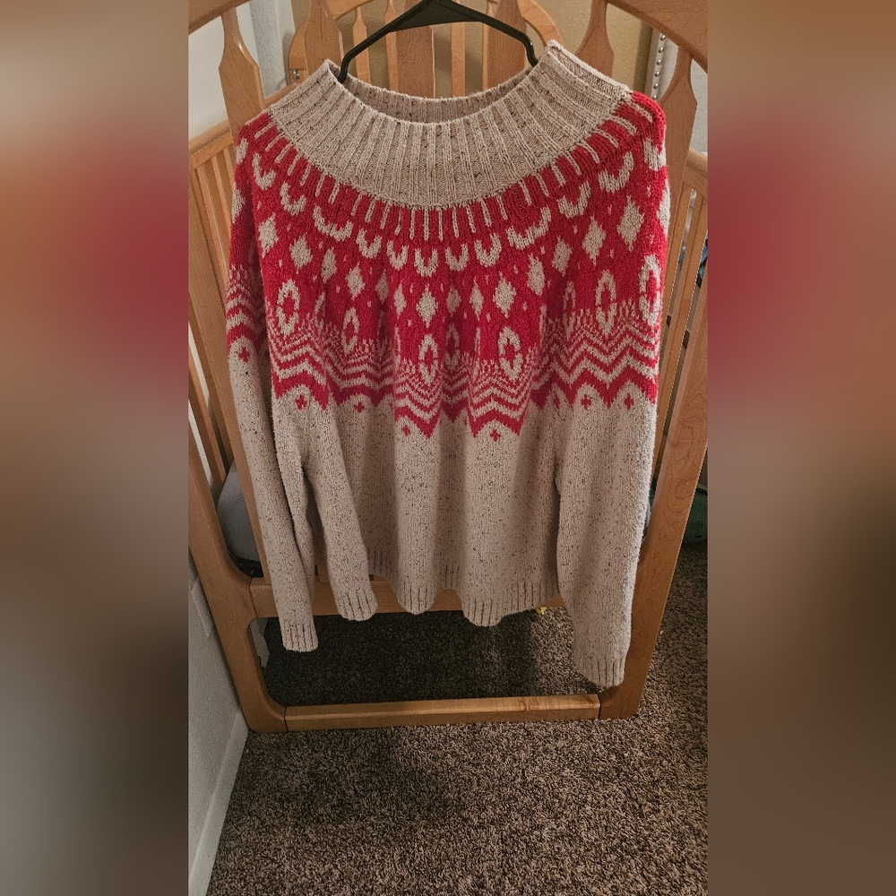 Old Navy Sweater Red and Beige